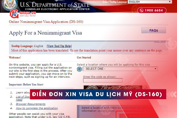 Điền đơn xin cấp visa du lịch Mỹ