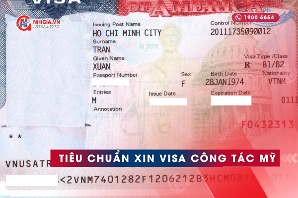 Tiêu chuẩn xin visa công tác Mỹ